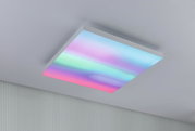 Quadratische LED-Deckenleuchte mit weißem Rahmen und mehrfarbigem Licht für moderne Raumbeleuchtung
