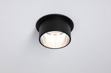 Zwarte metalen plafondlamp met rond ontwerp en warm wit LED-licht voor moderne binnenverlichting