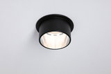 Black metal ceiling light with round design and warm white LED for modern indoor lighting