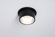 Plafonnier noir en métal rond avec lumière LED blanc chaud pour éclairage intérieur moderne