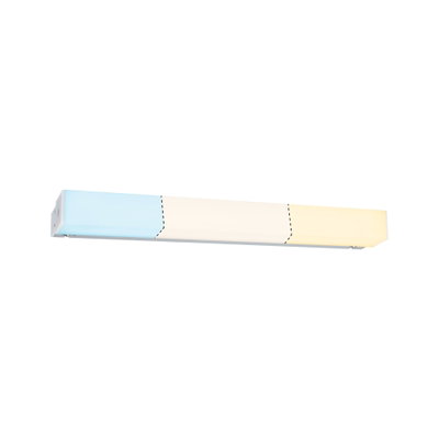 Moderne LED-Wandleuchte mit stufenlos einstellbarem Farbtemperaturbereich in Weiß und Blau.
