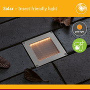 Solar LED Recessed floor light Sorea Twilight switch IP67 angular 100x100mm 2200K 0,1W 5lm 3,7V Brushed iron ABS/Polycarbonate/Stainless steel