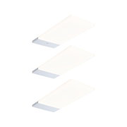 Drei weiße LED-Deckenleuchten mit silbernem Aluminiumrahmen für moderne Innenbeleuchtung