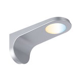 Moderne zilveren metalen LED-wandlamp met warm en koel wit licht voor woonruimtes