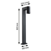 Schwarze Aluminium-Außenleuchte mit Maßen 822x233,5x165 mm für Gartenbeleuchtung