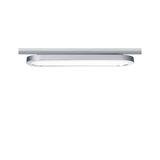 Plafonnier LED fin en aluminium argenté avec diffuseur blanc pour éclairage moderne