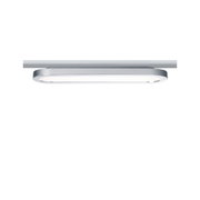 Slim silver aluminum LED ceiling light with white diffuser for modern room lighting