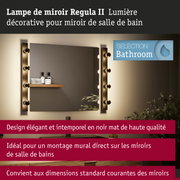 Kit Éclairage de miroir Regula II ampoules incluses 4-flammes IP44 E14 2700K 4x470lm 230V 4x4,5W gradable Noir/Calotte réflectrice en noir mat