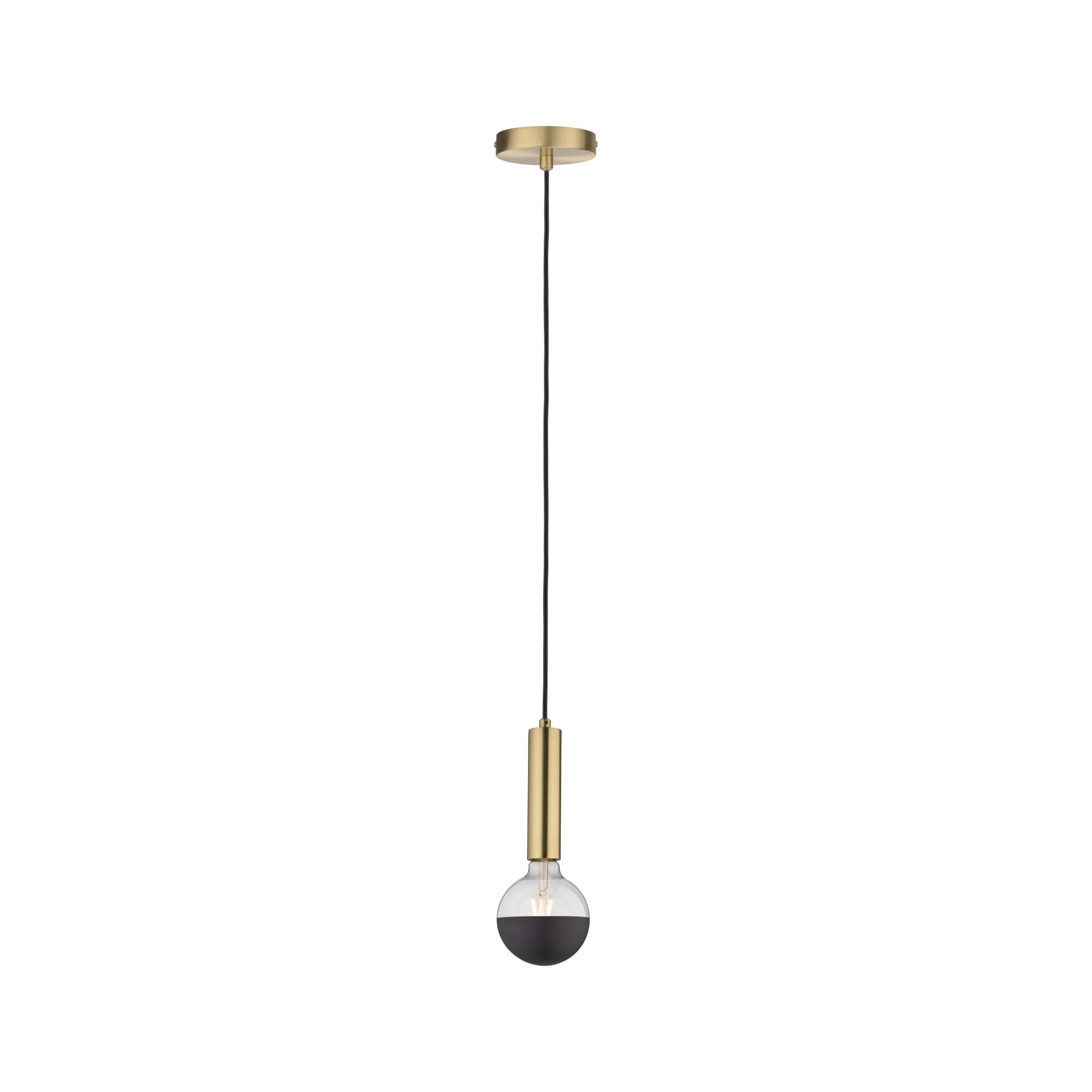Suspension moderne en laiton avec ampoule noire, lampe LED suspendue élégante pour espaces de vie