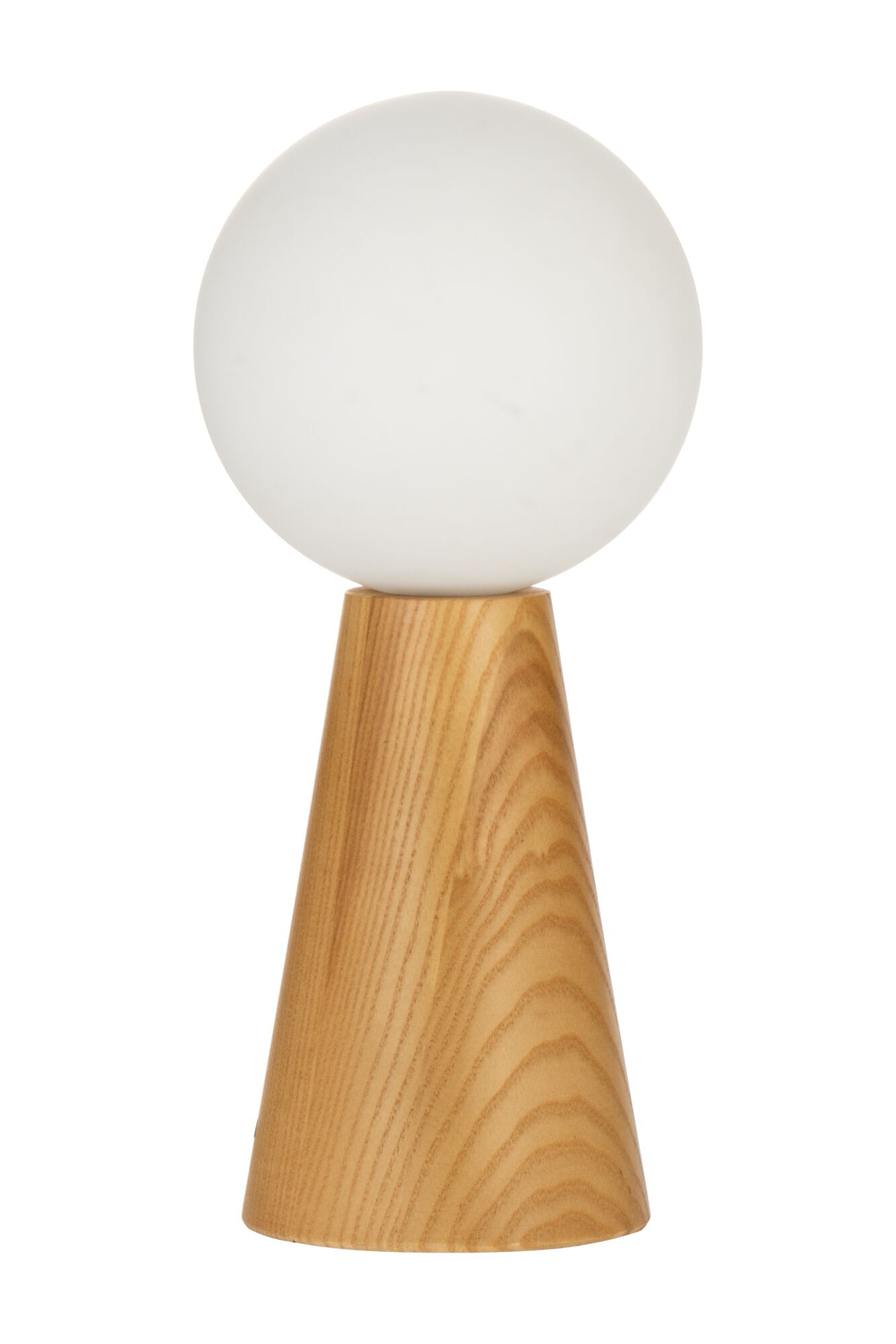 Pauleen Table luminaire Woody Soul G9 max. 20W Wood/Natural Modern table lamp with white glass globe and conical light ash wood base for ambient lighting