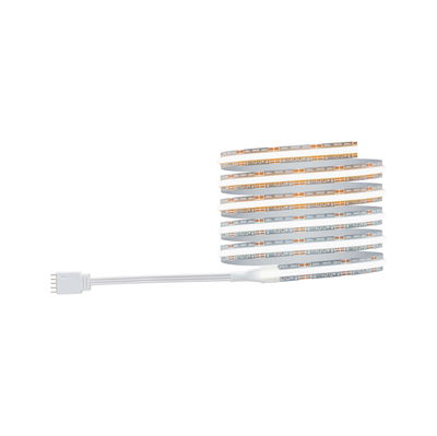Flexible LED strip with white light and 4-pin connector for modern indoor lighting accents
