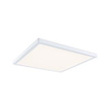 Modern square white LED ceiling panel with warm white light for living spaces