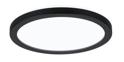 Rundes LED-Deckenlicht mit schwarzem Metallrahmen und weißem Diffusor für moderne Raumbeleuchtung