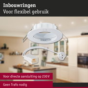 Premium Inbouwlamp IP44 rond 79mm GU5,3 max. 50W 230/12V dimbaar Wit