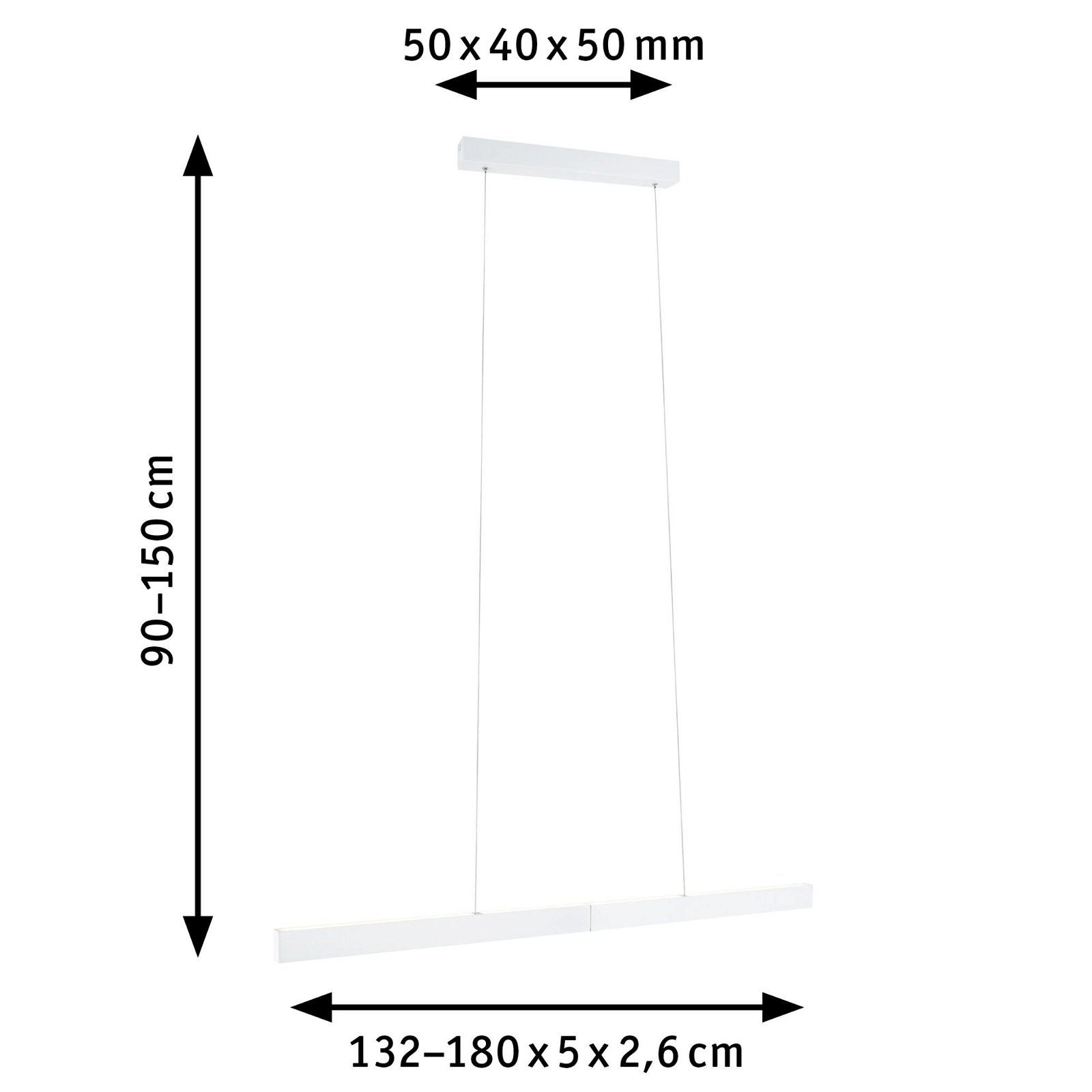 LED Pendant luminaire Smart Home Zigbee Aptare 2700K 2.050lm / 2.050lm 2x18 / 1x18W Matt white dimmable
