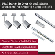 URail Starter-Set Cover mit silbernen Leuchtmitteln und Schienen für flexible Lichtgestaltung