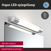 Orgon LED-spiegellamp met klassiek ontwerp en gesatineerde acrylhoes in chroomkleur