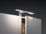 Moderne LED-Möbelaufbauleuchte aus Chrom mit warmweißem Licht für Schrankbeleuchtung