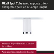 Spot URail Spot Tube blanc avec ampoule interchangeable pour système d'éclairage sur rail flexible