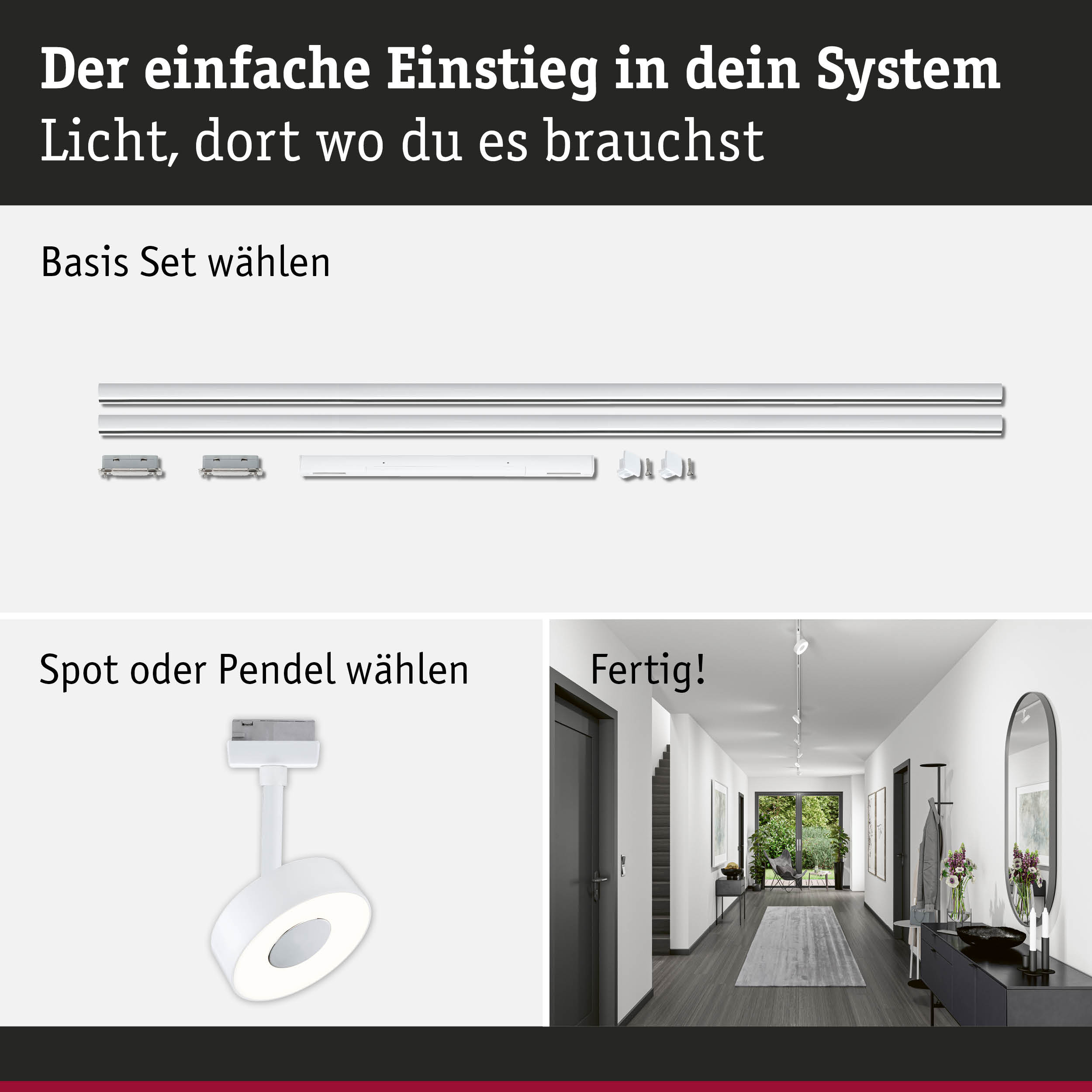 URail Schiene Basisset 230V Signalweiß