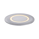 Rundes LED-Einbauleuchte aus gebürstetem Aluminium mit warmweißem Licht für moderne Innenräume