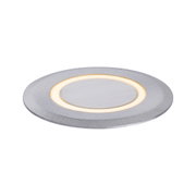 Rundes LED-Einbauleuchte aus gebürstetem Aluminium mit warmweißem Licht für moderne Innenräume