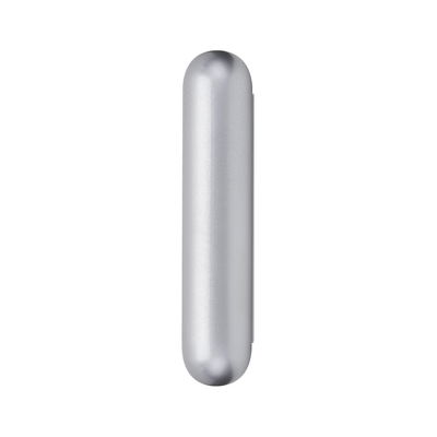 Slim silver aluminum wall light with rounded ends for modern indoor lighting solutions