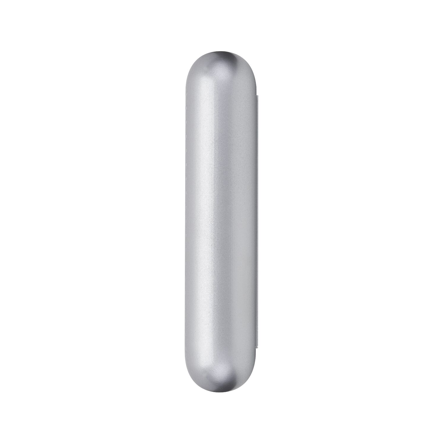 Slim silver aluminum wall light with rounded ends for modern indoor lighting solutions