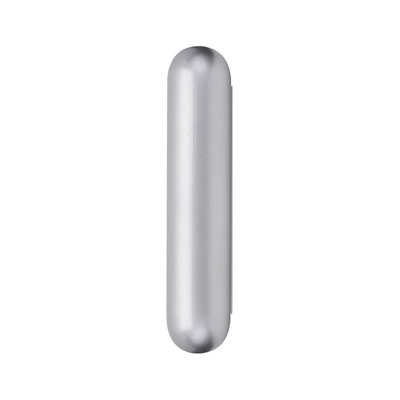 Applique murale fine en aluminium argenté avec extrémités arrondies pour éclairage intérieur moderne