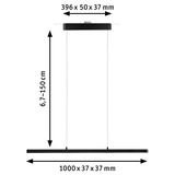 Schwarze LED-Pendelleuchte aus Metall mit verstellbarer Höhe und schlankem Design für moderne Beleuchtung