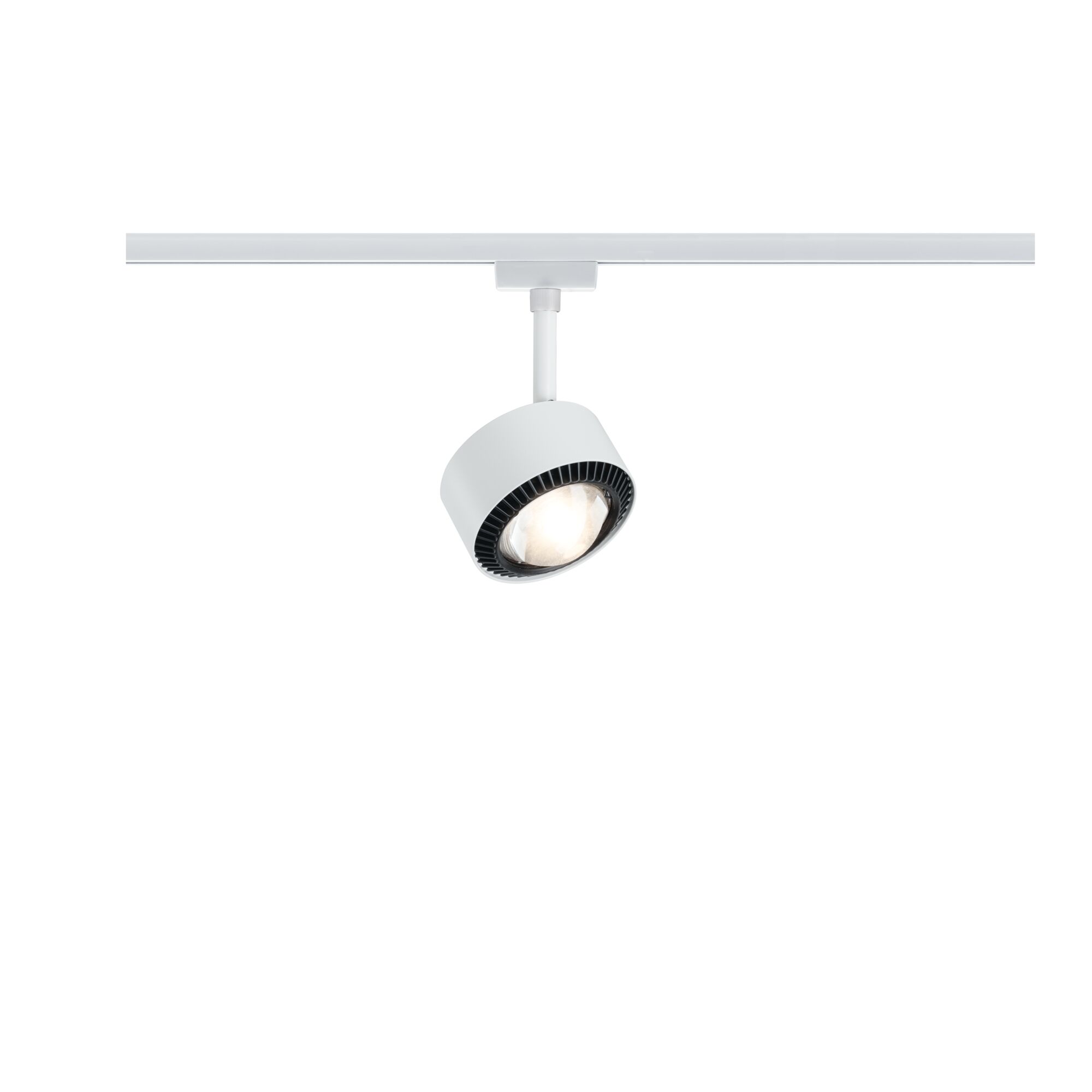 Projecteur LED blanc moderne en métal pour système sur rail, idéal pour éclairage d'accentuation