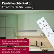 Pendelleuchte Raiko in Grau mit Fernbedienung dimmbar für moderne Küchenbeleuchtung