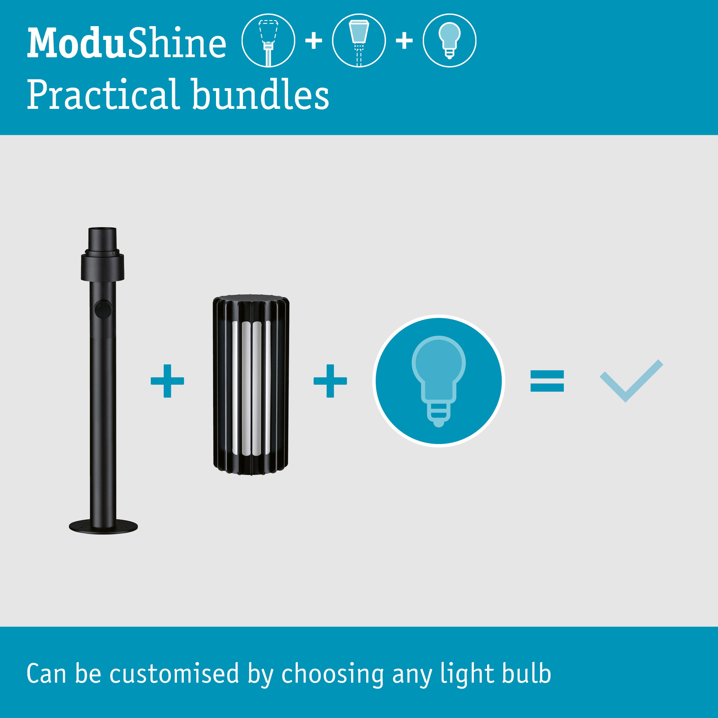 Set ModuShine Bollard Ferina Small without a sensor Anthracite