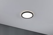 Round LED ceiling light with black frame and white diffuser for modern room lighting