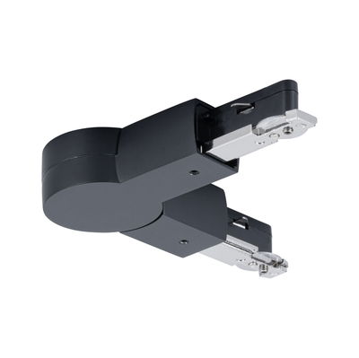 Schwarzer LED-Schienenverbinder aus Metall für flexible Lichtsysteme im Innenbereich