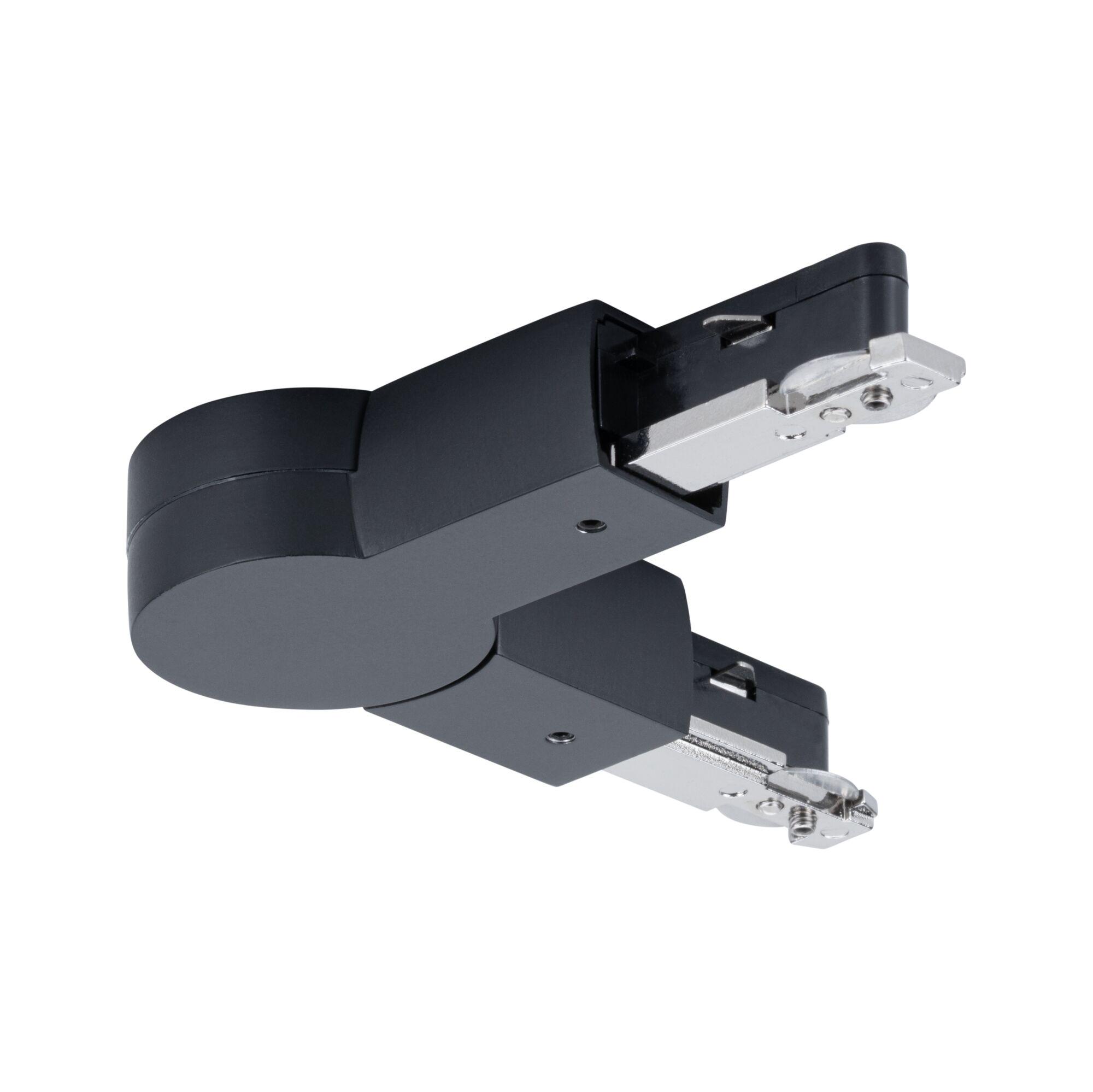 URail Konektor Gelenk 159x36mm max. 1000W Černá matná Schwarzer Kunststoff-Adapter mit Metallanschluss für LED-Schienenbeleuchtung, modernes Design