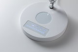 Round white LED light with touch control panel and brightness adjustment for modern room lighting