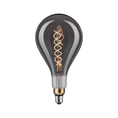 Grote vintage LED-lamp met spiraalfilament, rookglas en E27-fitting voor decoratieve verlichting