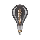 Large vintage LED bulb with spiral filament, smoked glass and E27 base for decorative lighting
