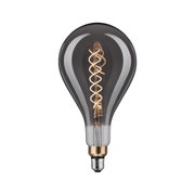 Große Vintage LED-Glühbirne mit Spiralfaden, Rauchglas und E27 Sockel für dekorative Beleuchtung