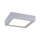 Quadratische Deckenleuchte aus silbernem Aluminium mit warmweißem LED-Licht für moderne Räume