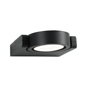 Schwarze LED-Außenwandleuchte aus Metall mit rundem Leuchtmittel für moderne Außenbeleuchtung
