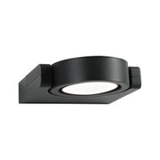 Schwarze LED-Außenwandleuchte aus Metall mit rundem Leuchtmittel für moderne Außenbeleuchtung
