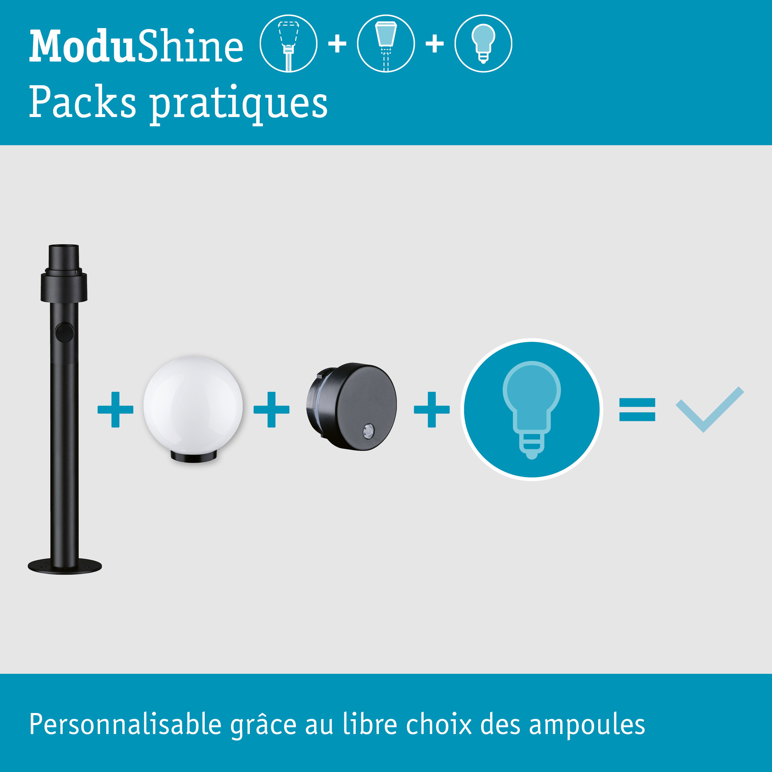 Kit ModuShine Borne Taleno Petit avec capteur Anthracite