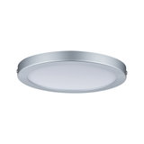 Rundes LED-Deckenlicht mit silbernem Aluminiumrahmen und weißem Diffusor für moderne Raumbeleuchtung