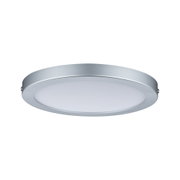 Rundes LED-Deckenlicht mit silbernem Aluminiumrahmen und weißem Diffusor für moderne Raumbeleuchtung