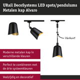 Zwarte metalen LED-plafondlamp Alvaro met gouden binnenkant, veelzijdig en decoratief