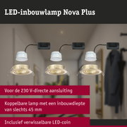 LED-inbouwlamp Nova Plus wit met gouden rand, energiezuinige plafondlamp voor 230V aansluiting