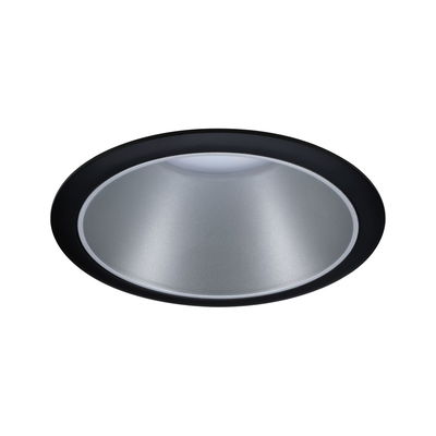 Rundes Einbauleuchten-Set mit schwarzem Rahmen und silbernem Reflektor für moderne LED-Beleuchtung
