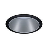 Rundes Einbauleuchten-Set mit schwarzem Rahmen und silbernem Reflektor für moderne LED-Beleuchtung